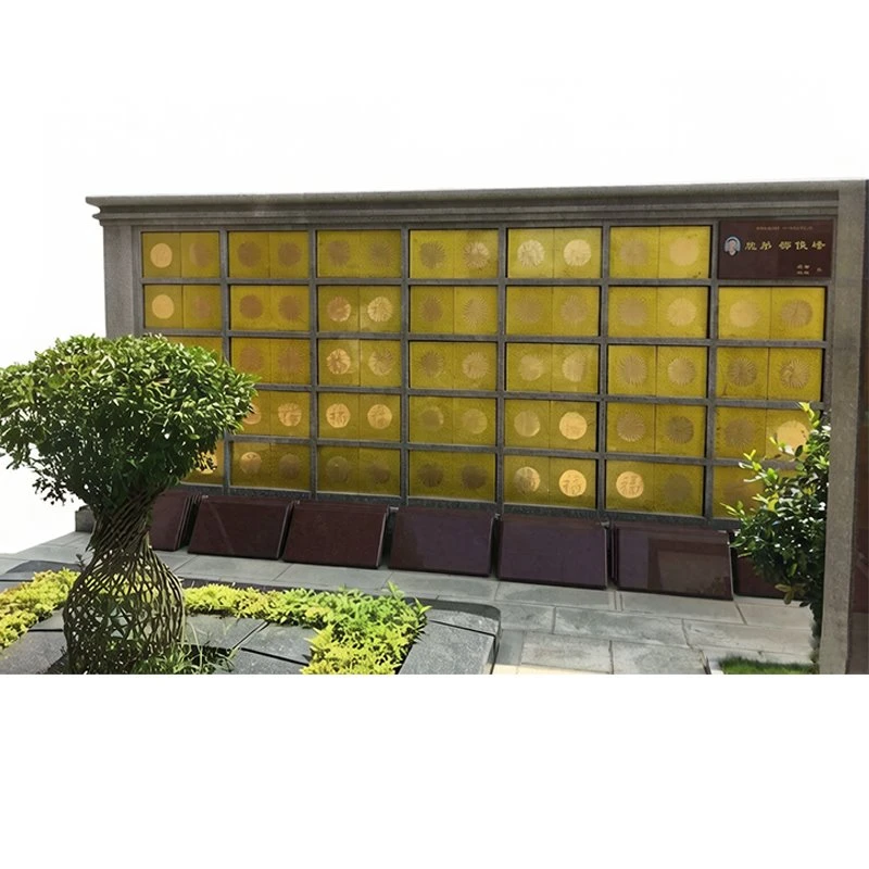 Single Gold-Trim Wall Niche Urn Case